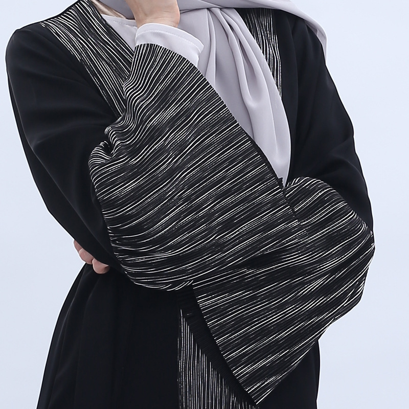 2021 Dubai Modest Clothing Muslim Islamic Open Abaya Maxi Dress Kimono (5)