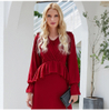 Middle East Double Layers Chiffon Puff Sleeve Muslim Islamic Abaya Folds