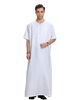 Dubai Gentle Style Highly Elastic Breathable Short Sleeve Muslim Dress Islamic Clothing Robe Men Thobe
