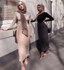 Modern Chiffon Color Fashion New Muslim Lady Latest Design Sheath Dress Skirt