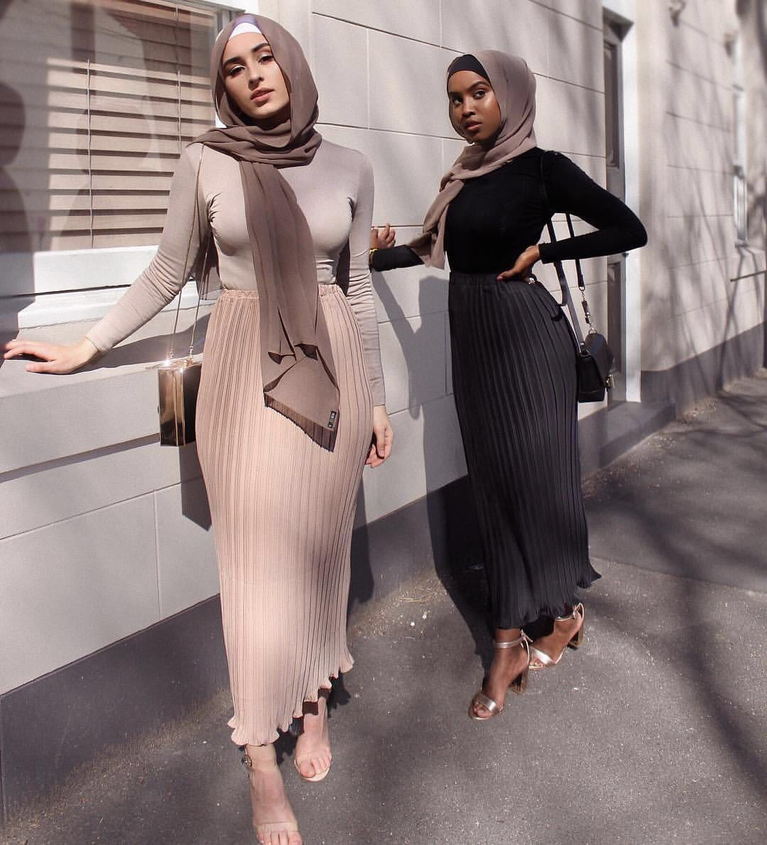 Modern Chiffon Color Fashion New Muslim Lady Latest Design Sheath Dress Skirt