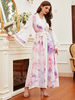 Printed Open Cardigan Robe Modest Muslimah Dubai Maxi Dresses Islamic Women's Abaya