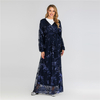 Luxury High-end Lace Fashion Hot Stamping Temperament Long-sleeved Dress Middle East Dubai Dress Long Skirt