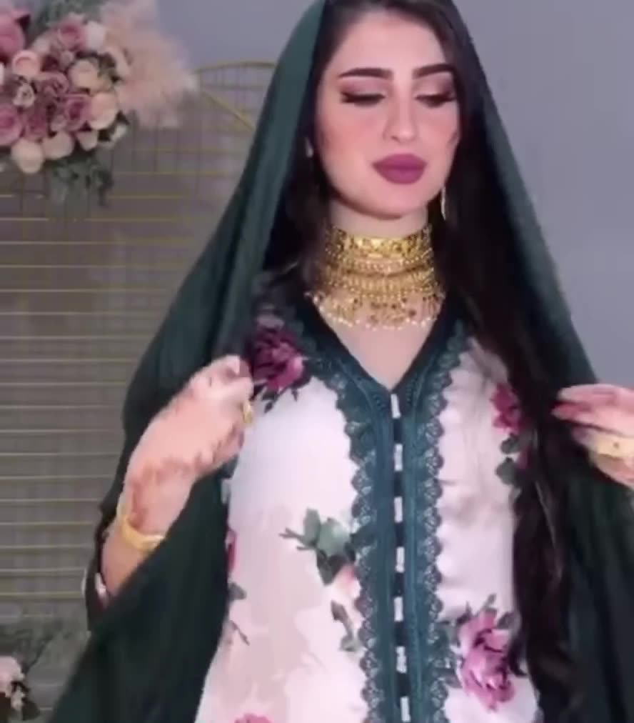  Abaya Islamic Clothing Maxi Print Latest Designs Cotton Modest Embroidery Muslim Dress Dubai Borka Women Vêtements Kimono Abaya