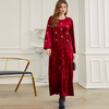 Red Velvet New Design Arabic Modest Fashion Islamic Dress Robe Muslim Maxi Dresses Abaya