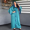  Dubai Borka Embroidery Maxi Modest Abaya Cotton Muslim Dress Islamic Clothing Women Vêtements Latest Designs Print Kimono Abaya