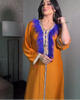  Modest Print Women Cotton Vêtements Dubai Muslim Dress Islamic Clothing Embroidery Borka Open Kimono Abaya