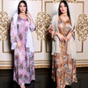  Dubai Islamic Clothing Embroidery Vêtements Women Open Fabric Borka Modest Muslim Dress Kimono Abaya