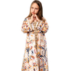  Embroidery Cotton Open Print Vêtements Muslim Dress Modest Islamic Clothing Borka Dubai kids child girl Kimono Abaya