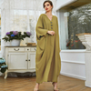 2022 New Arabic Modest Fashion Islamic Dress Robe Muslim Maxi Dresses Abaya