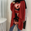 2022 European And American New Stitching Fake Two-piece Printing Plus Size Women's Blouse