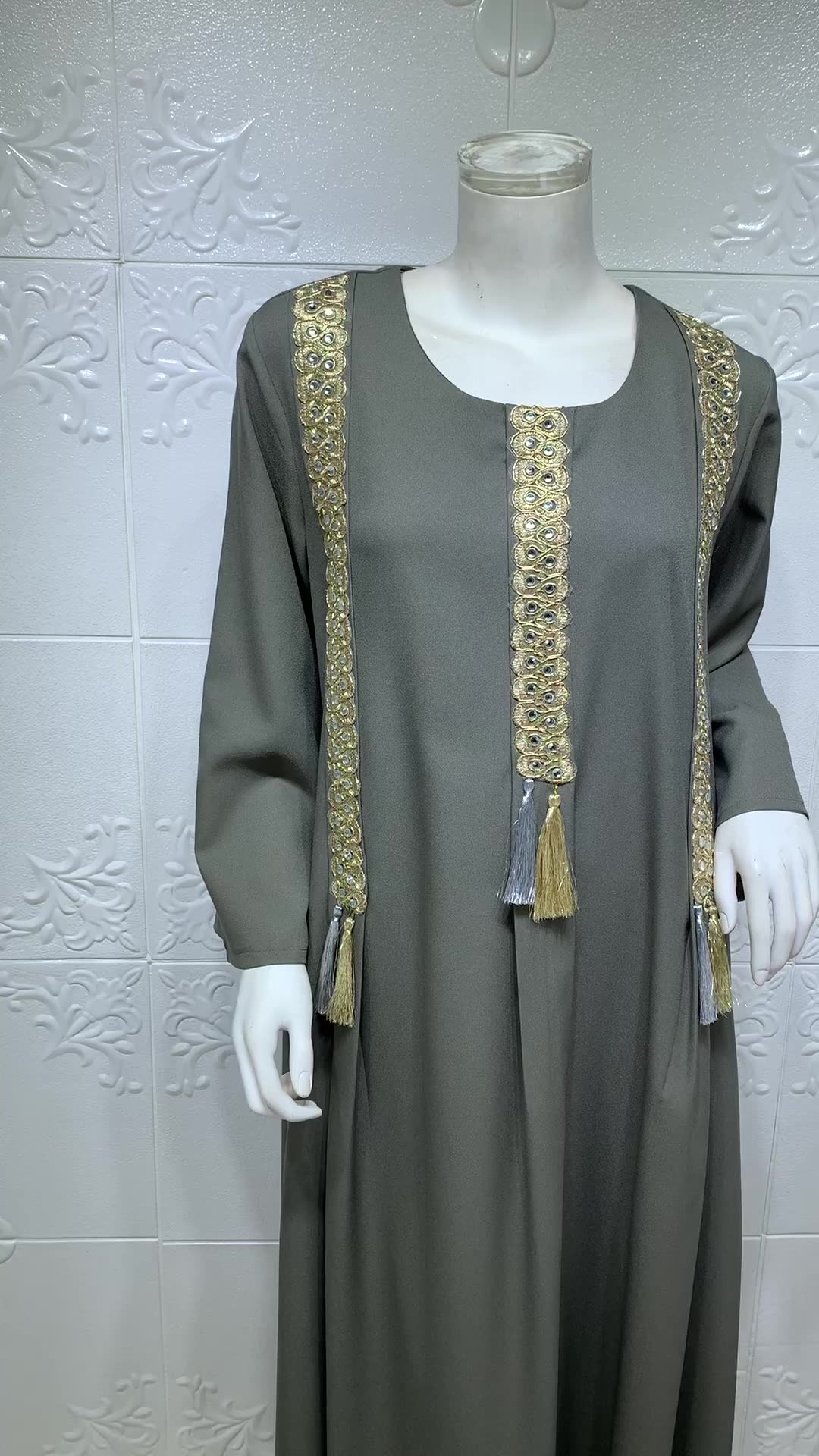  Open Kimono Kaftan Islamic Clothing Borka Wholesale Modest Dubai Fashion Fabric Muslim Dress Embroidery Abaya