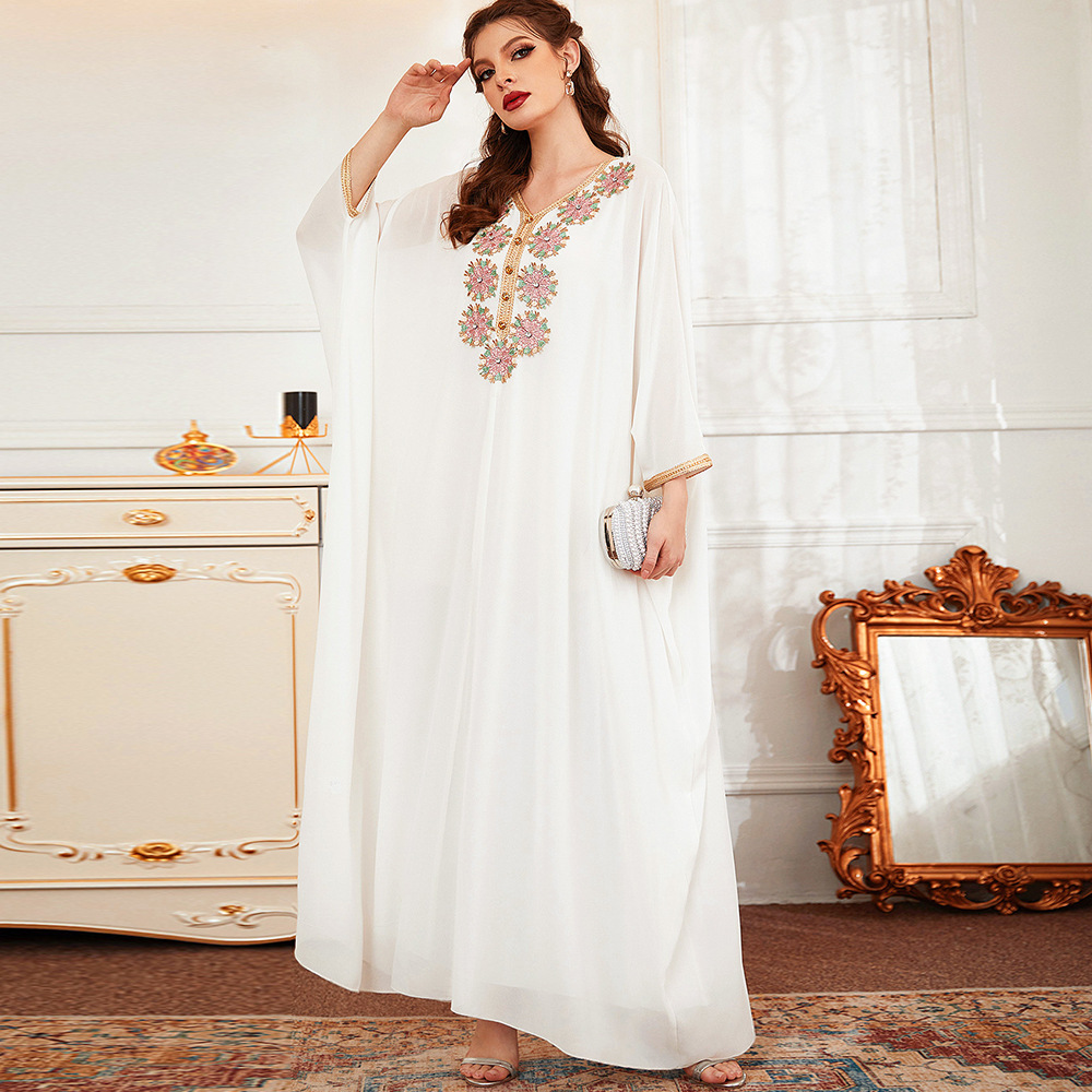 Best Selling Kaftan Islamic Muslim Dubai Modest Fashion Temperament Robe Maxi Dresses Loose Abaya