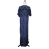 Factory Wholesale Middle East Dubai Dress Embroidery Ethnic Style Ladies Robe Muslim Blue Long Skirt