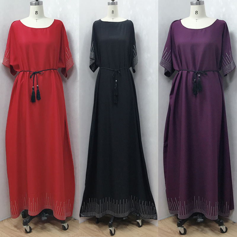  Muslim Dubai Burka Arab Kimono 2022 Caftan Islamic Clothing Jalabiya Modest Abaya Kaftan Bat Sleeve Thobe Morocco Turkish Prayer Women Maxi Dress Abaya