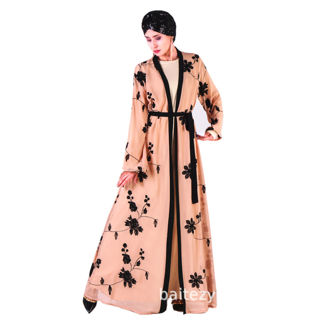 Chiffon Open Cardigan Robe Modest Muslimah Lady Skirt Dubai Maxi Dresses Islamic Women's Abaya