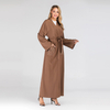 Muslim Abaya Modern Dignified Fashion Islamic Clothing Robe with Pearl Pockets on The Chest