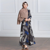 New Fashion Robe Paris Beads Ethnic Muslim Printing Long-sleeved Stitching Dress Plus Size