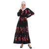 Foreign Trade Supply Amazon Muslim Malay Fashion Big Rose Print Robe Dubai Dress
