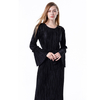 European And American Fashion Loose Elastic Trumpet Sleeve Long Round Neck Dress Women