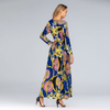 New Fashion Plus Size Dress European And American Slim Long Sleeve Big Swing Beach Dress