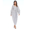 European And American Muslim Fashion Fashion Plus Size Bow Loose Waist Long-sleeved Dress