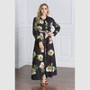 New Fashion Long Skirt Hui Nationality Saudi Arabia Fashion Muslim Worship Service Full Button Lapel Cardigan Robe