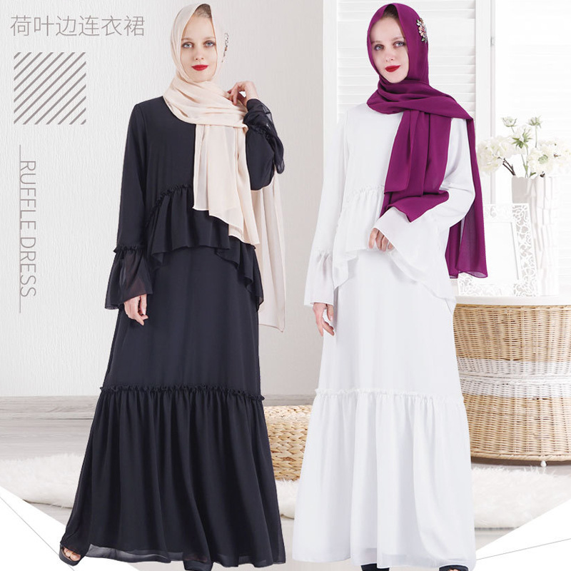 Modest Fashion Islamic Chiffon Muslim Maxi Dresses Best Selling Islamic Dubai Loose Abaya