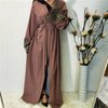 2022 Ebay Hot Sale Middle Eastern Muslim Long-sleeved Embroidered Beaded Robe Women Arab Long Cardigan