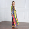 AliExpress Amazon Hot Selling Fashion Women's Color Printed Long Dress Abaya