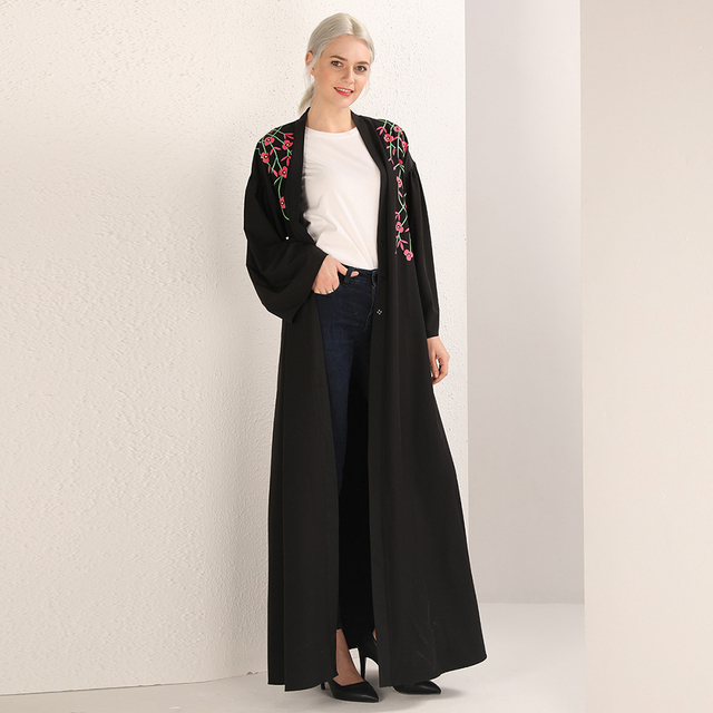 2022 Simple Design Modest Fashion Islamic Dubai Maxi Dresses Muslim Open Abaya