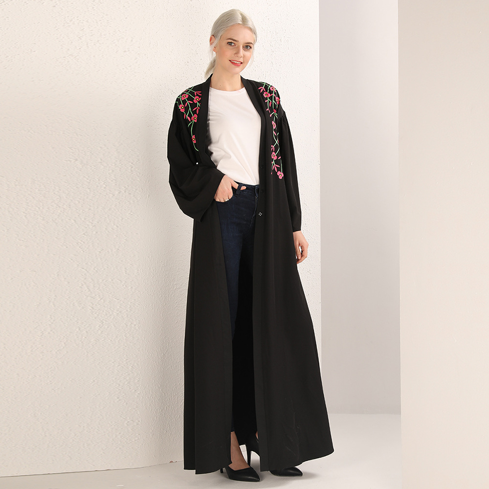 2022 Simple Design Modest Fashion Islamic Dubai Maxi Dresses Muslim Open Abaya