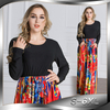 Hot Selling Fashion Women's Long-sleeved Bottoming Plus Size Waist Double Pocket Dress Fashion Robe Abaya