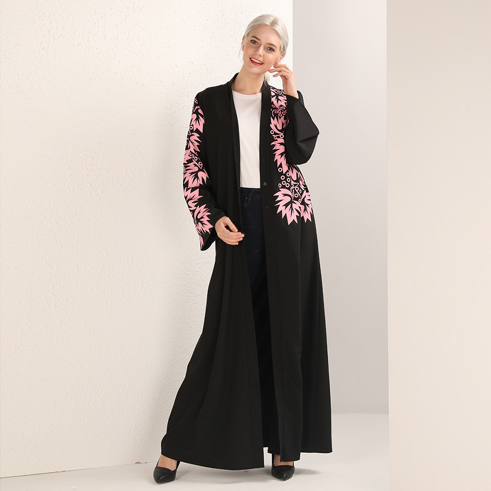 Simple Design 2022 Modest Fashion Islamic Dubai Designs Maxi Dresses Muslim Open Abaya