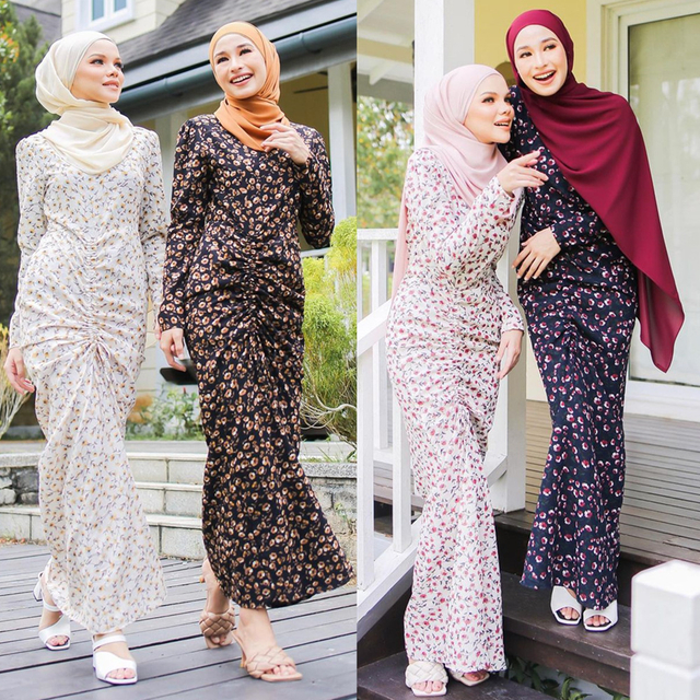 Fashion Islamic Printed Dress Dubai Arabic Modest Cheap Modern Arabic Style Muslim Maxi Dresses Abaya