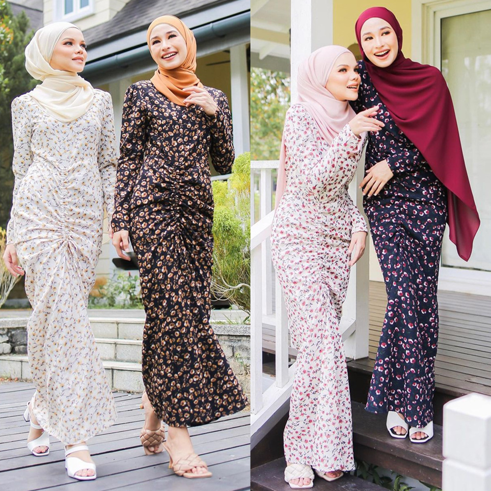 Fashion Islamic Printed Dress Dubai Arabic Modest Cheap Modern Arabic Style Muslim Maxi Dresses Abaya