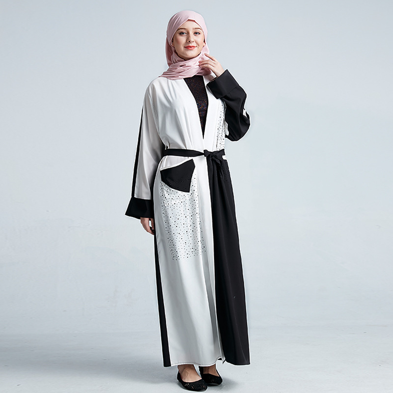 Open Abaya Burka Modest Thobe Morocco Bat Sleeve Kaftan Abaya Islamic Clothing Kimono Muslim Jalabiya Turkish Caftan Dubai Arab 2022 Prayer Women Maxi Dress Open Abaya