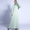 Autumn Matte A-line Dress with Lantern Sleeves Basic Long Skirt Muslim Female Abaya Cross-border 1