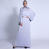 Ramadan Autumn Matte Solid Color Loose Dress Fringed Diamond Belt Long Skirt Muslim Female Cross-border