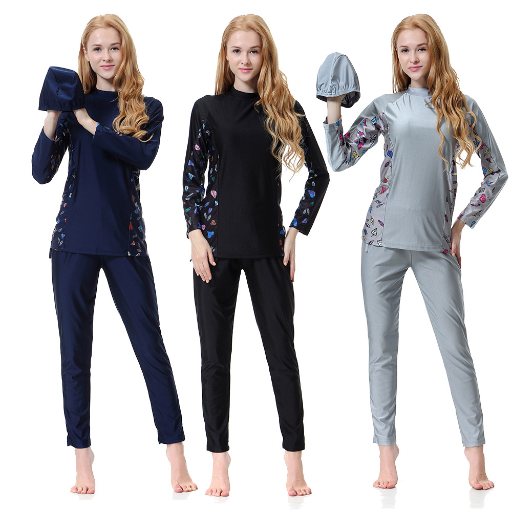  Sportswear Fashion Sportswear 2021 Women Fabric Islamic Clothing Modest Muslim Swimwear Swimwear Swimsuit Burkini