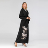 Middle Eastern Women's Fashion Muslim Cardigan Embroidered Long Sleeve Slim Abaya Robe