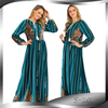 AliExpress Amazon Ebay Muslim Hot Sale Solid Color Ruffled Fishtail Bag Hip Long Dress