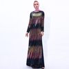 INS Gradient Sequin Long Skirt Muslim Female Ramadan Robe Dress Islamic Gown Cross-border