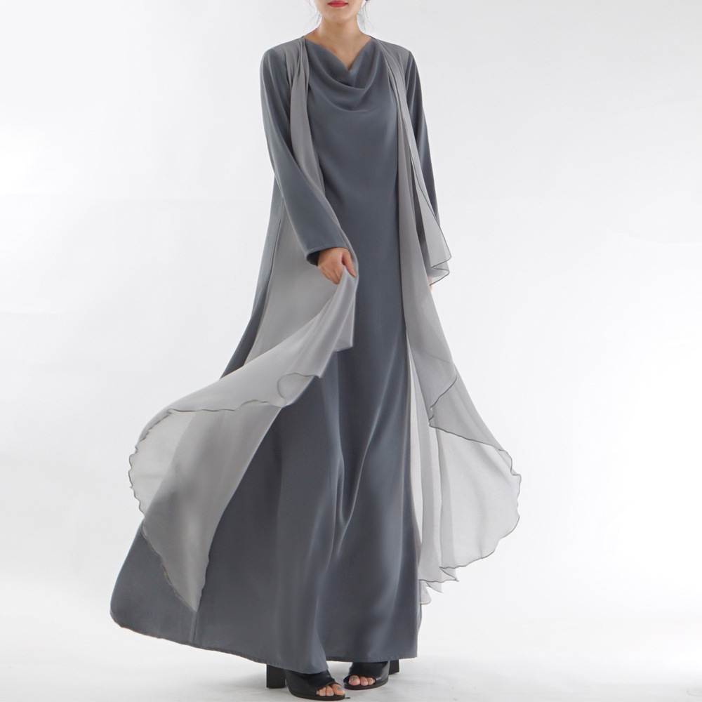 Arabic Plus Size Modest Fashion Loose Casual Kimono Islamic Robe Muslim Maxi Dresses Abaya