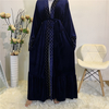 2022 Abaya Gold Velvet Bronzing Muslim Cardigan Robe Middle East New Fashion Autumn And Winter Kimono