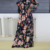 2022 AliExpress Amazon Women's Fashion Print V-neck Slim Long Sleeve Muslim Dress