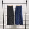 2022 Middle East Denim Modest Muslim Lady New Design Color Fashion Sheath Dress Ins Long Button Skirt