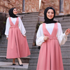 New Design Muslim Lady Sheath Dress Middle East Fashion Modest Ins Long Button Skirt