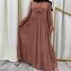 AliExpress Amazon Foreign Trade Women's Stitching Long-sleeved Middle Eastern Fashion Dress