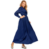 Middle East Turkey New Fashion Women's Long Skirt V-neck Dubai Islamic Muslim Dress
